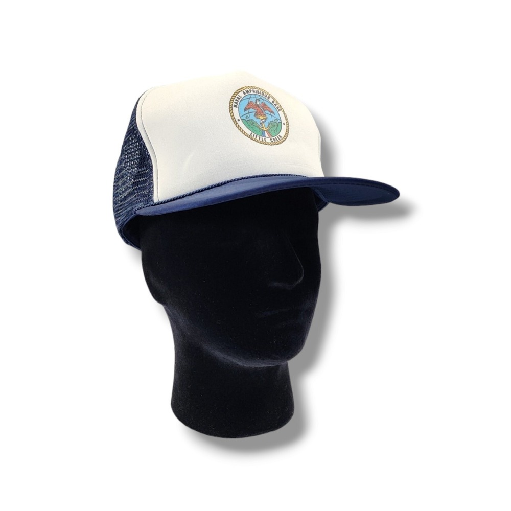 Vintage Naval‎ Amphibious Base Little Creek Mesh Trucker Snapback Hat Cap